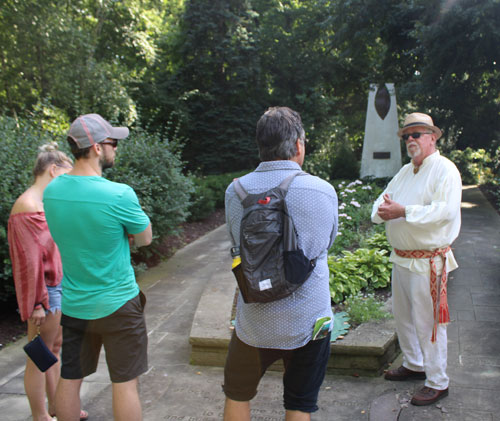 Toomas Tubalkain telling visitors about Estonian culture